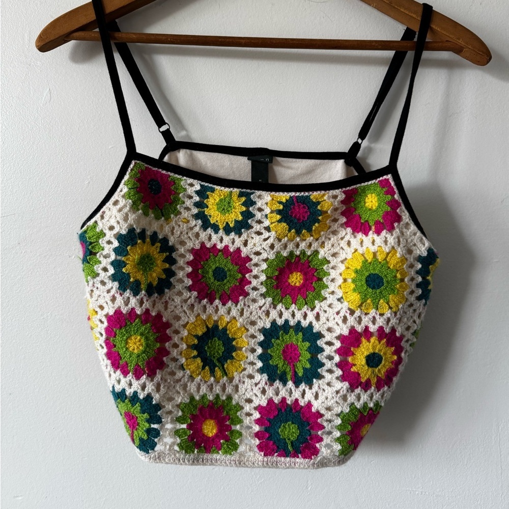 Festival Top, Crocheted, Granny Square Tank, S/M, Wild Fable